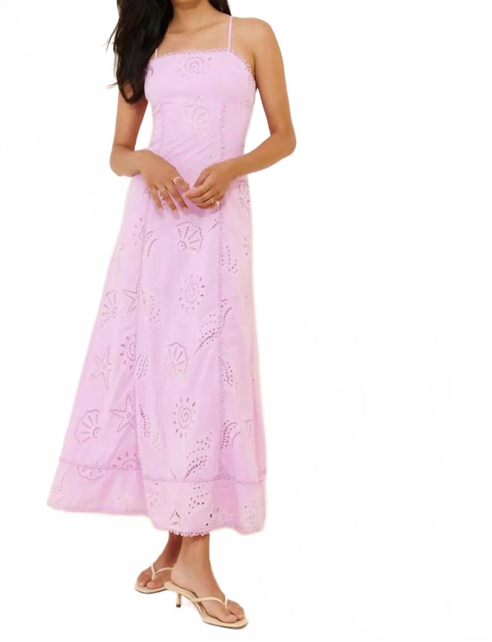 NEW A.REN irie eyelet midi dress in lilac